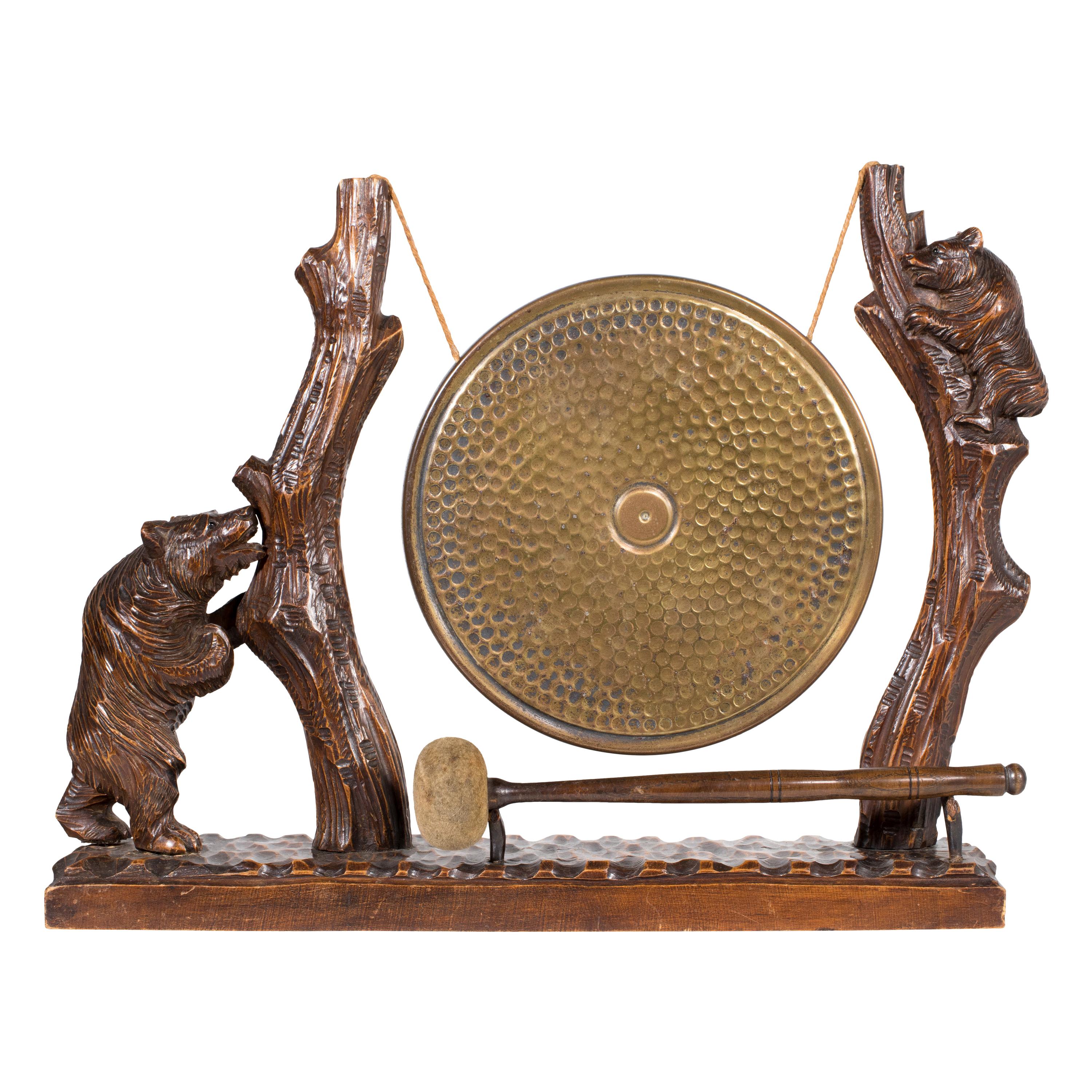 19th Century Black Forest Carved Dinner Gong For Sale