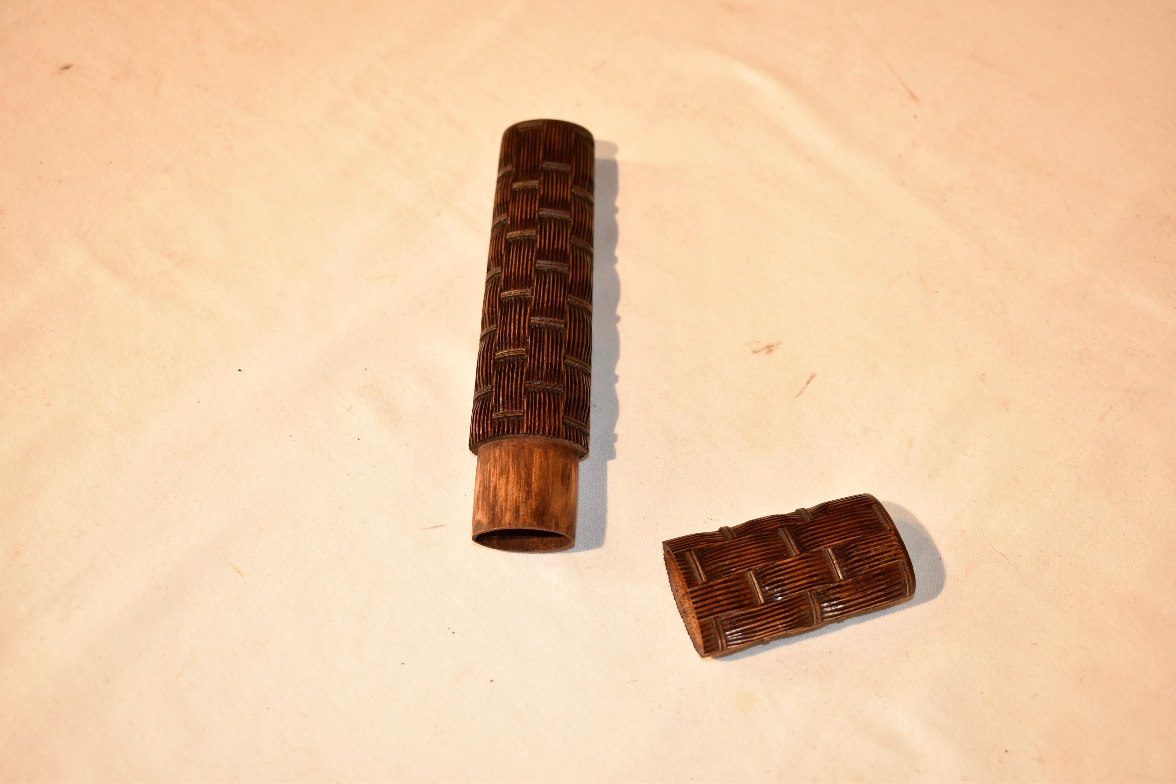 Fruitwood 19th Century Black Forest Carved Fan Case For Sale