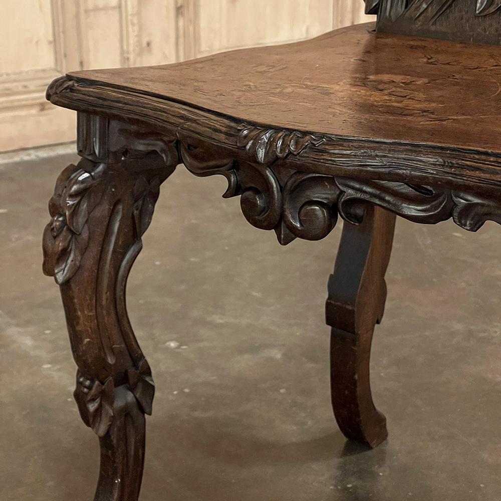Sedia da salotto intagliata e intarsiata Black Forest del XIX secolo in vendita 8