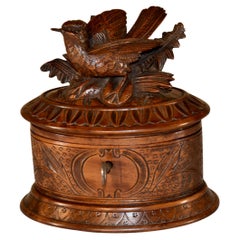 19th Century Black Forest Carved Jewelry Box