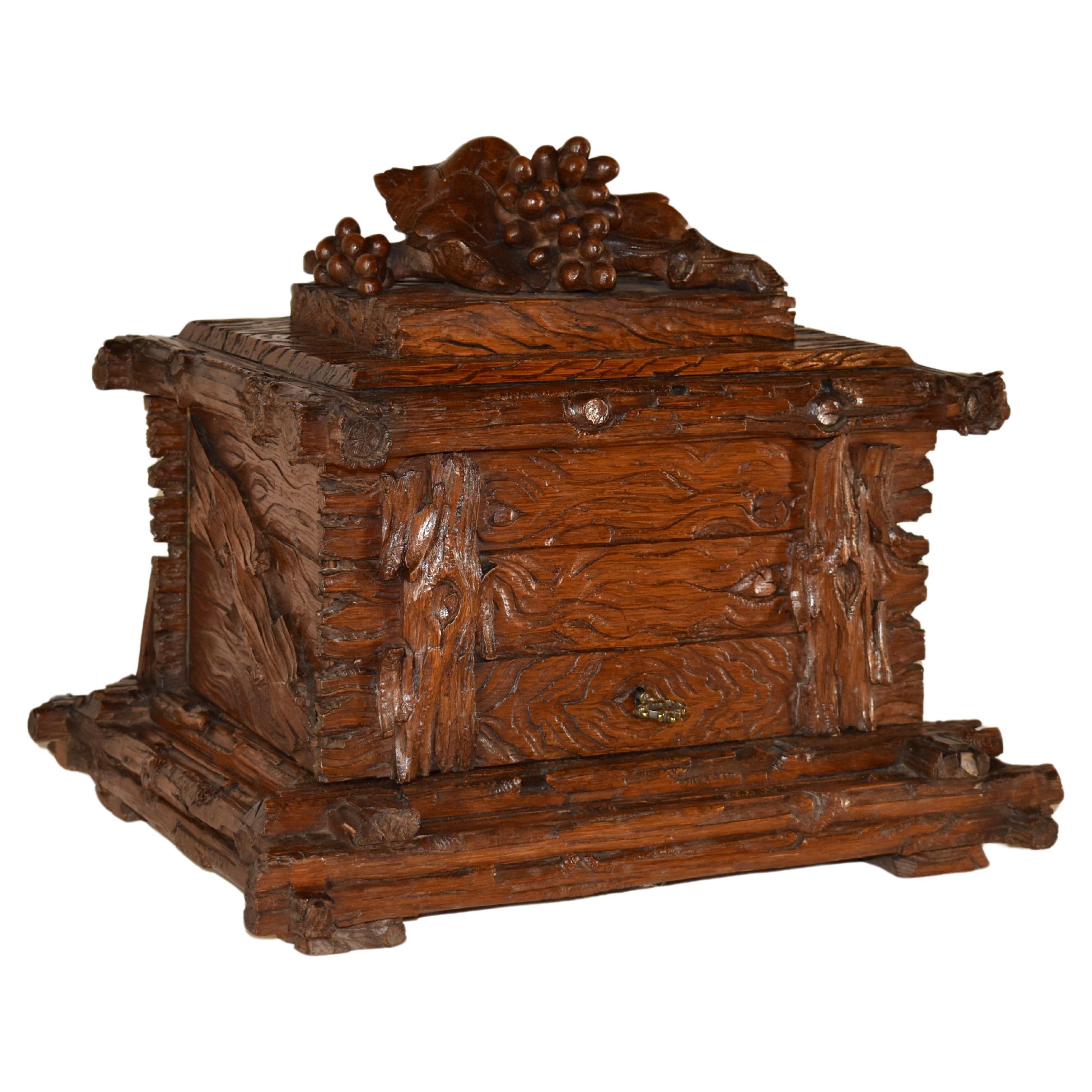 19th Century Black Forest Carved Liquor Box For Sale