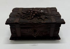 19th Century, Black Forest Carved Softwood "Book Form" Presentation Box