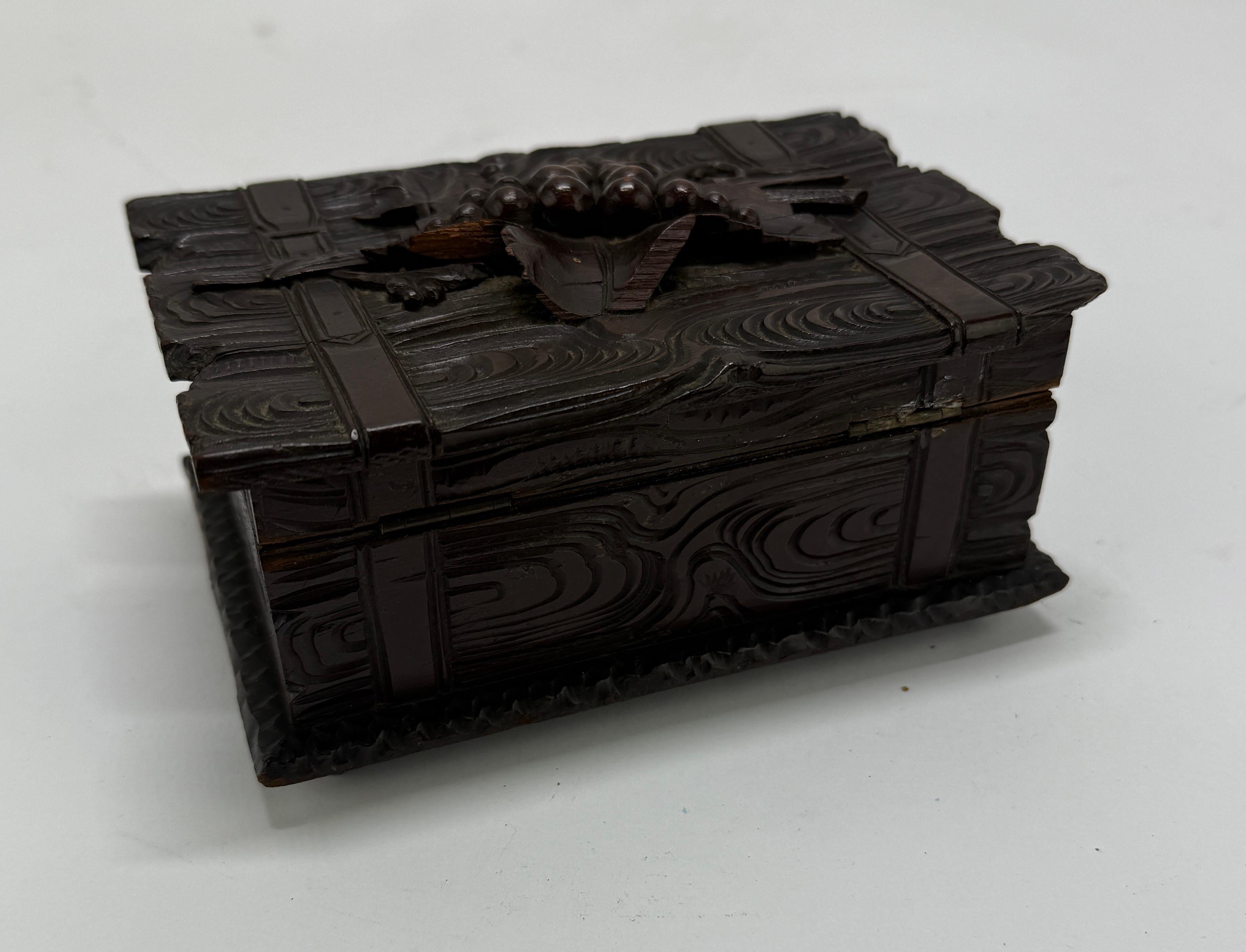 Walnut 19th Century, Black Forest Carved Softwood 