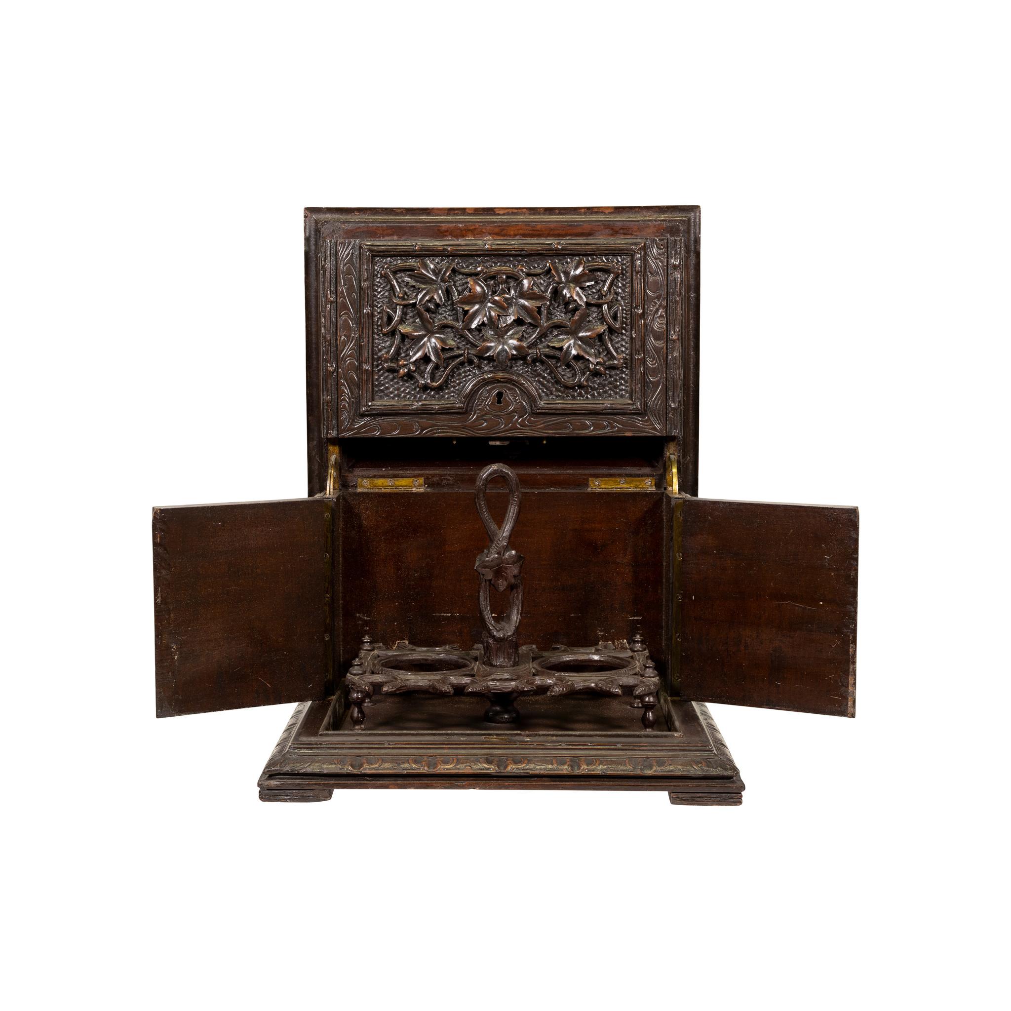 Swiss 19th Century Black Forest Carved Tantalus For Sale