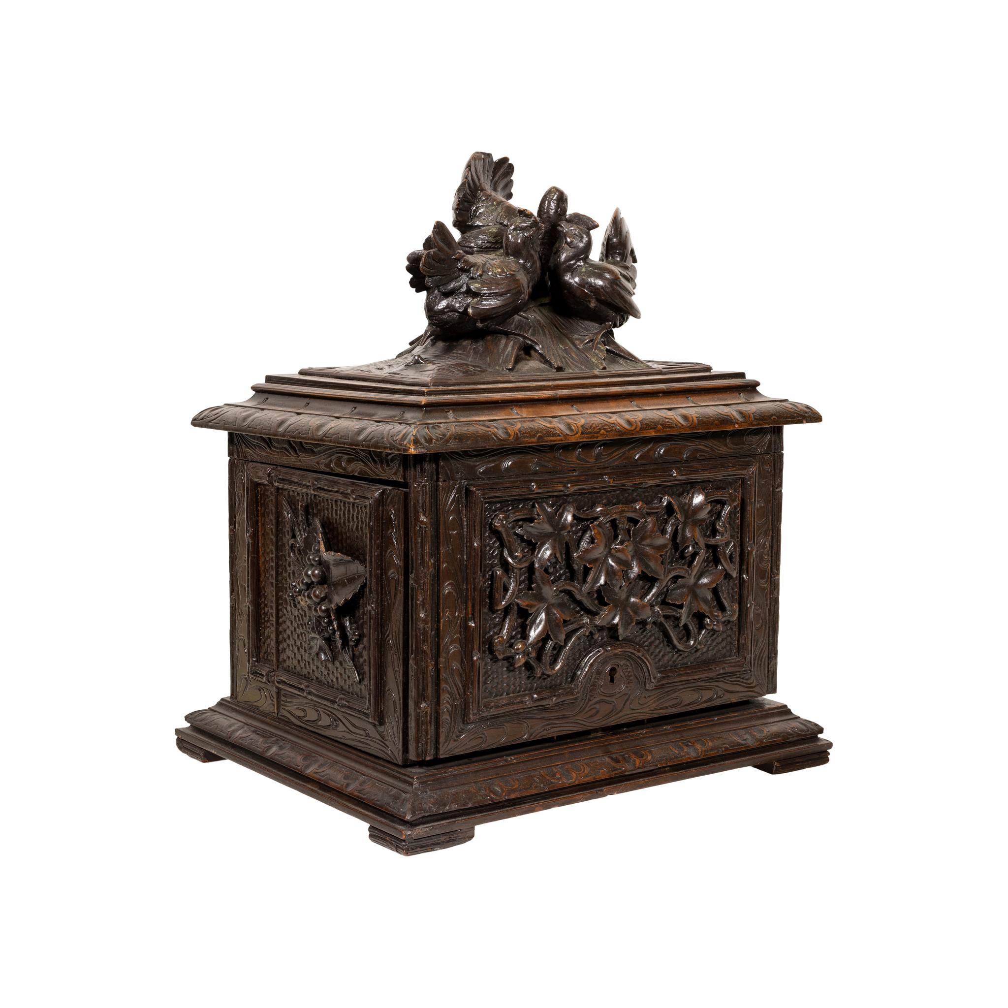 Wood 19th Century Black Forest Carved Tantalus For Sale
