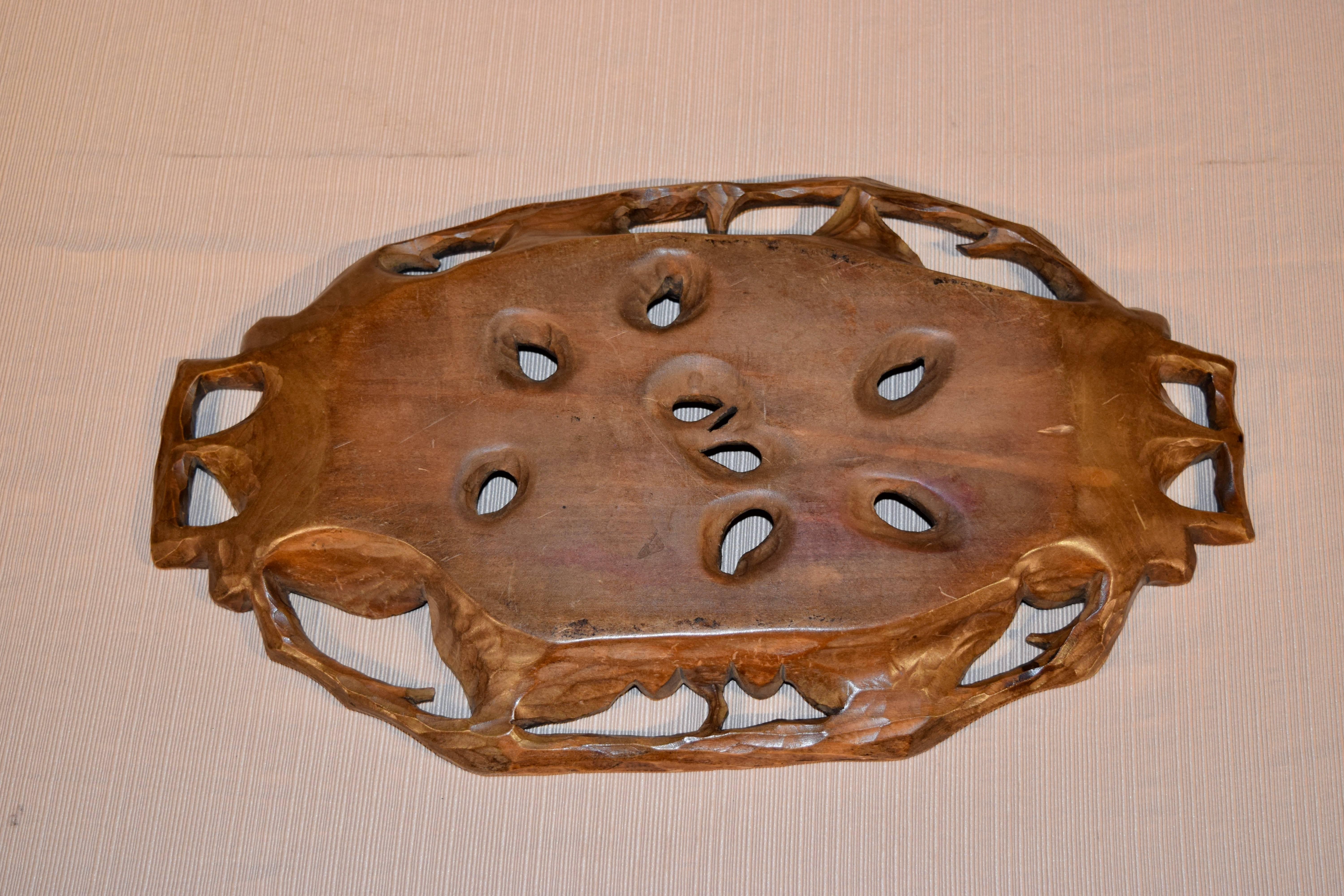 Swiss 19th Century Black Forest Carved Tray