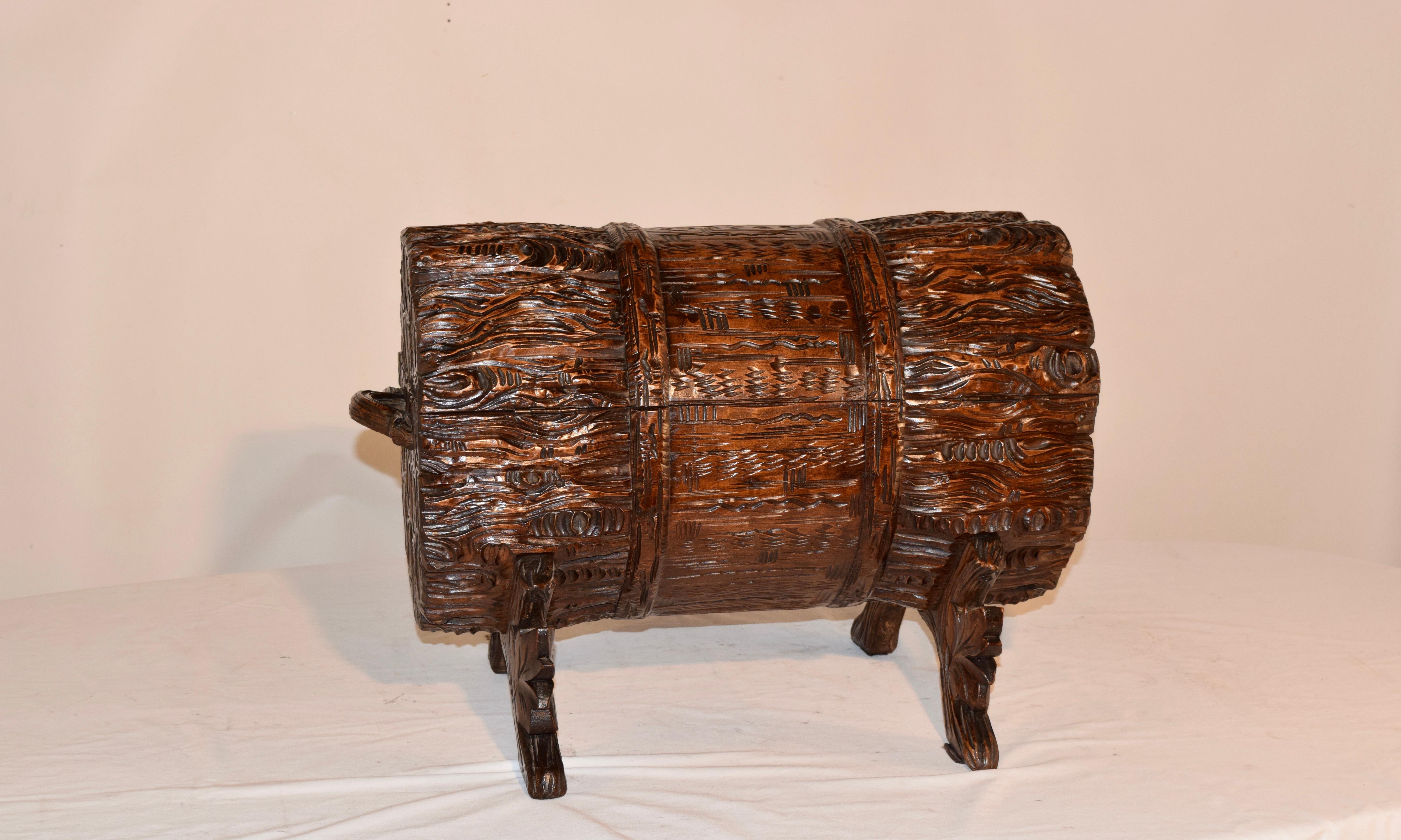 19th Century Black Forest Carved Trunk 4