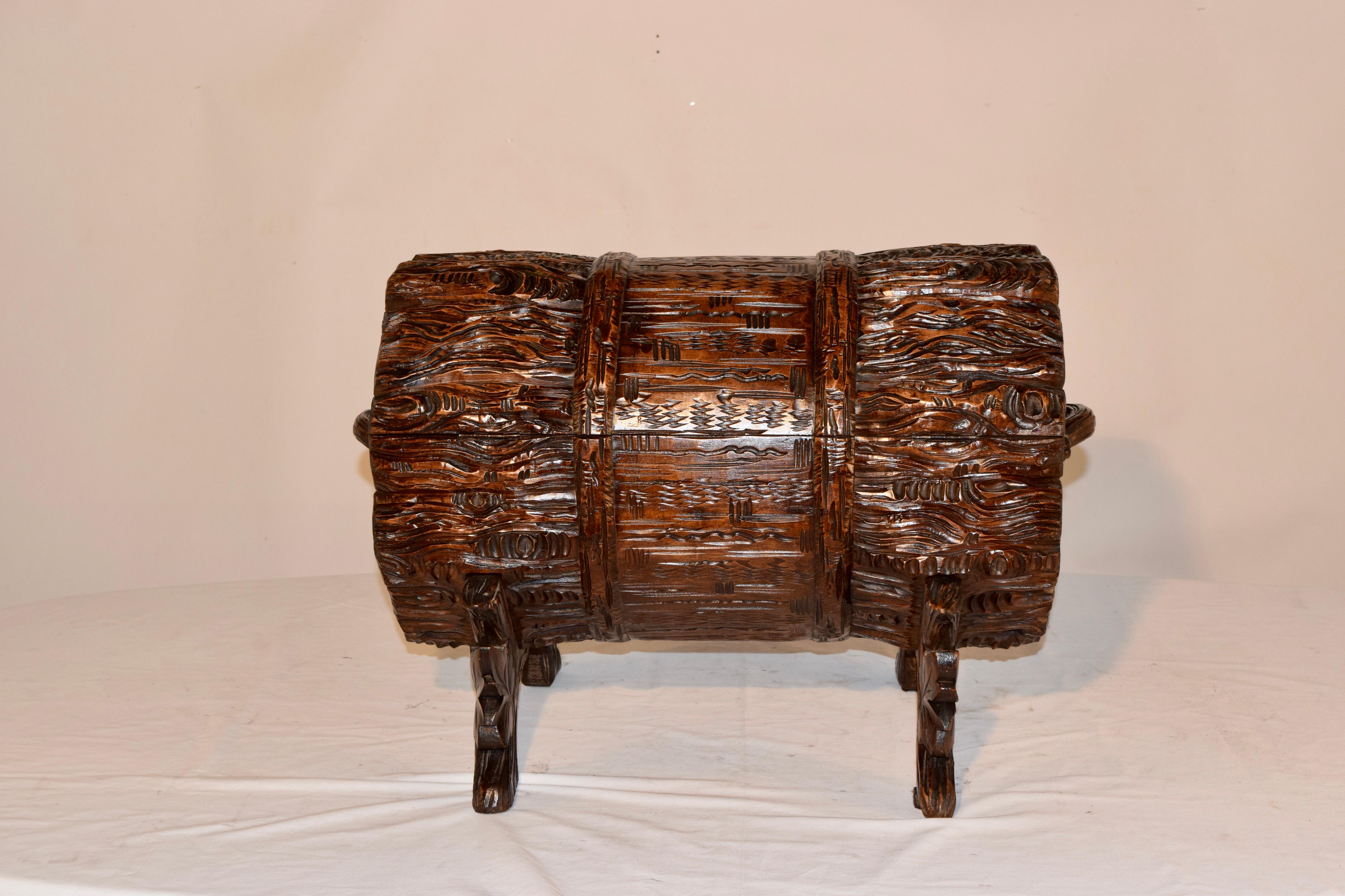 19th Century Black Forest Carved Trunk 5