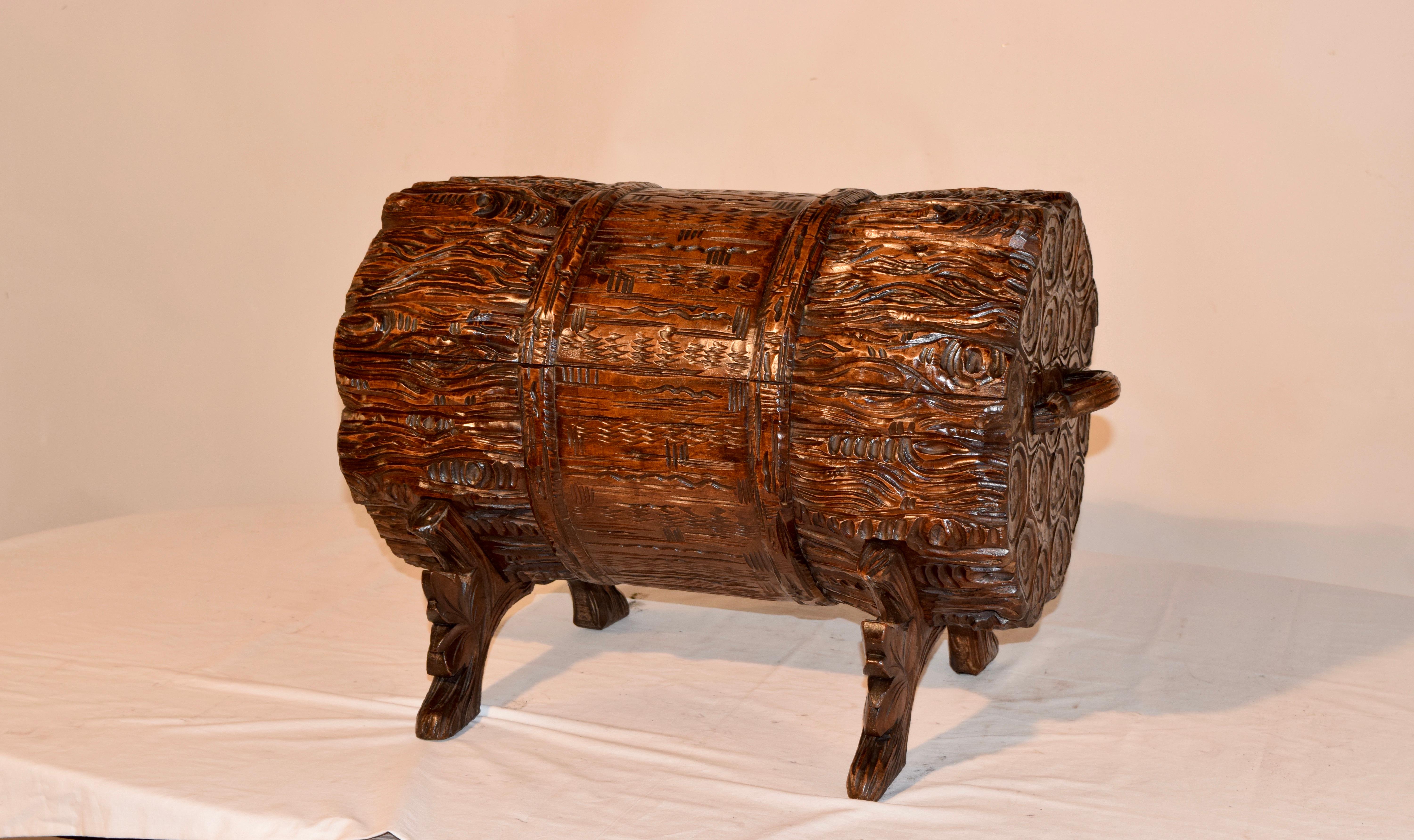 19th Century Black Forest Carved Trunk 3