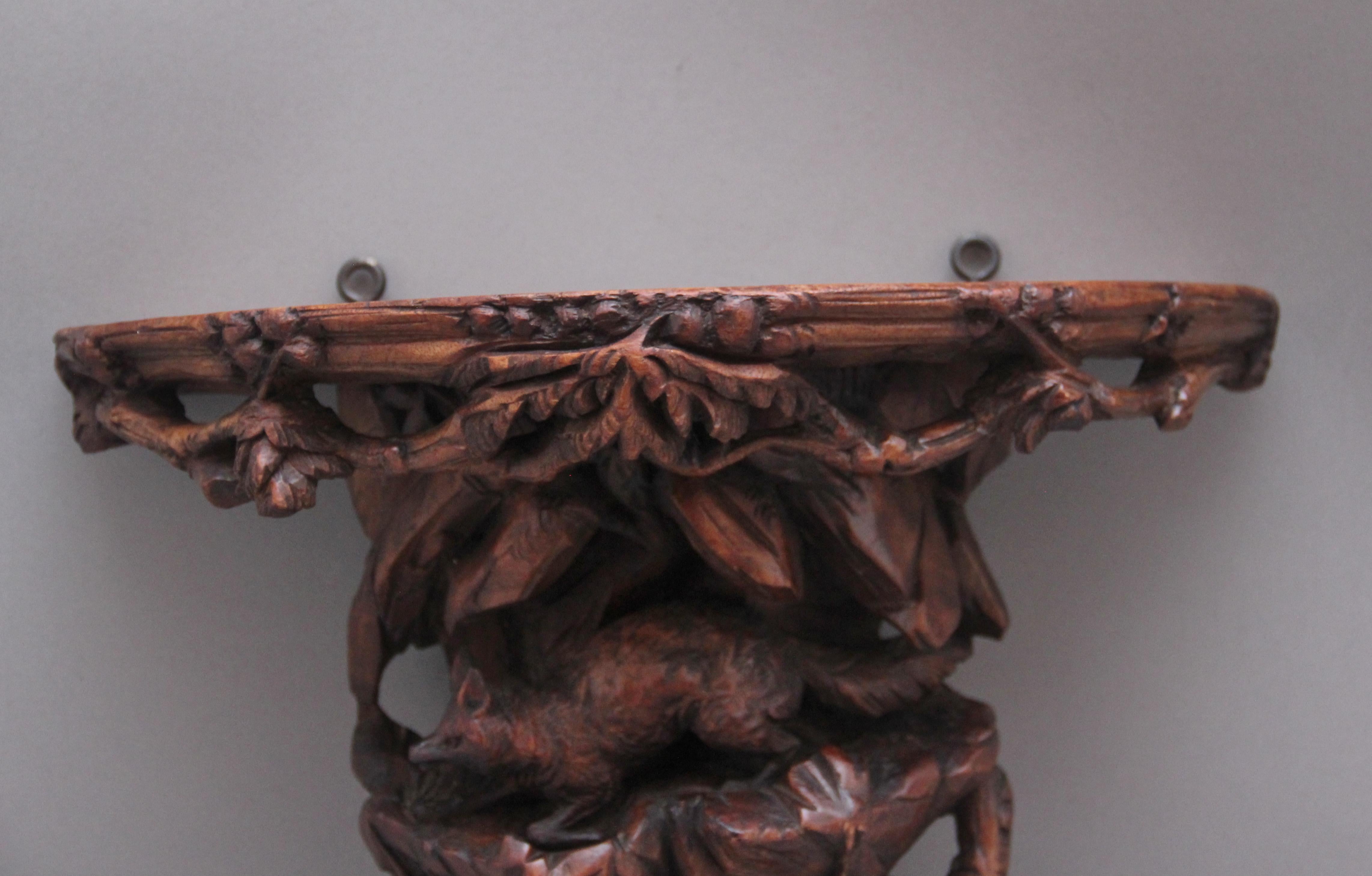 Swiss 19th Century Black Forest Carved Wall Bracket