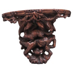 19th Century Black Forest Carved Wall Bracket