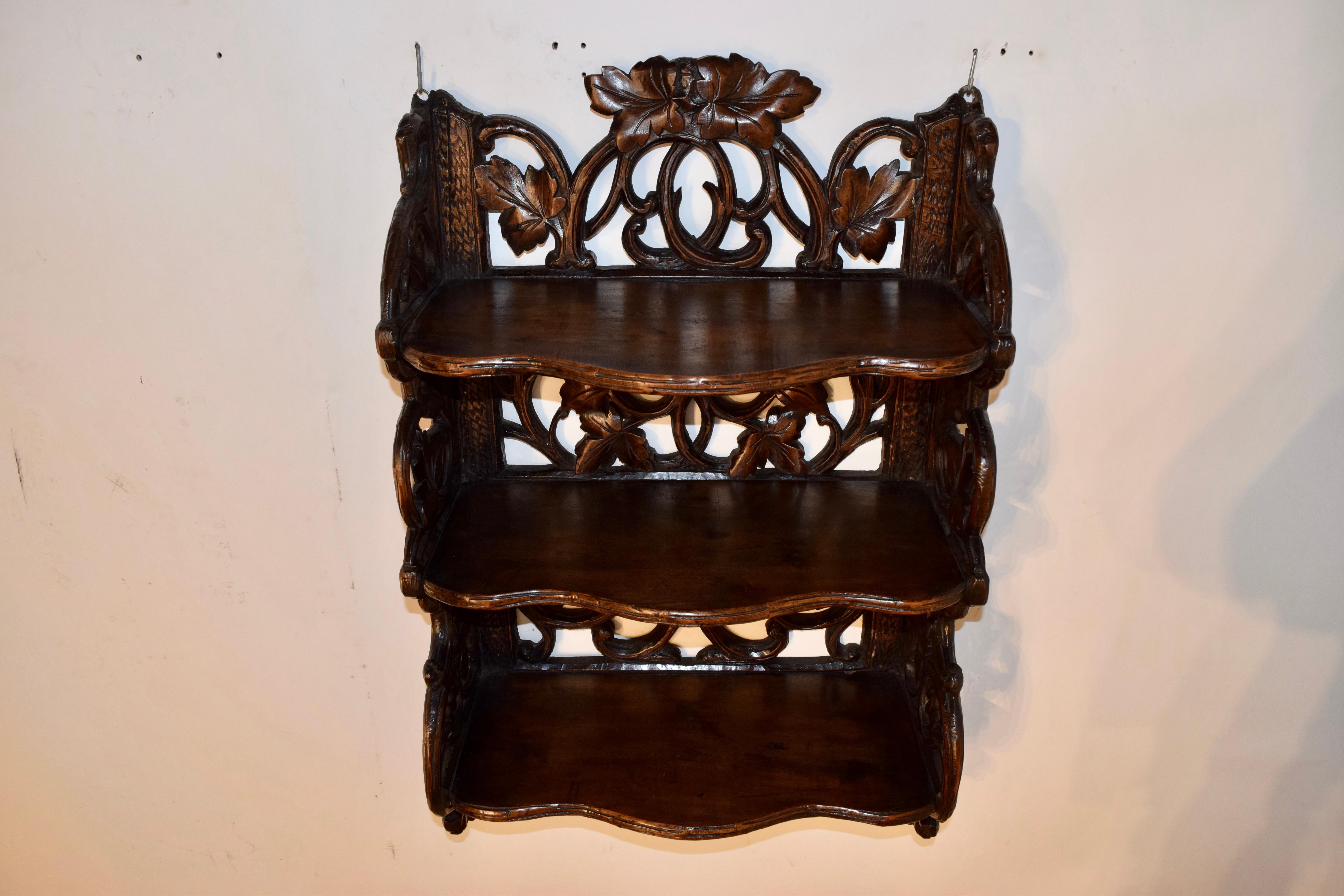 19th Century Black Forest Carved Wall Shelf 1