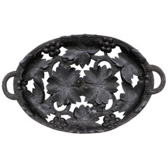 19th Century Black Forest Carved Walnut Serving Tray or Bowl