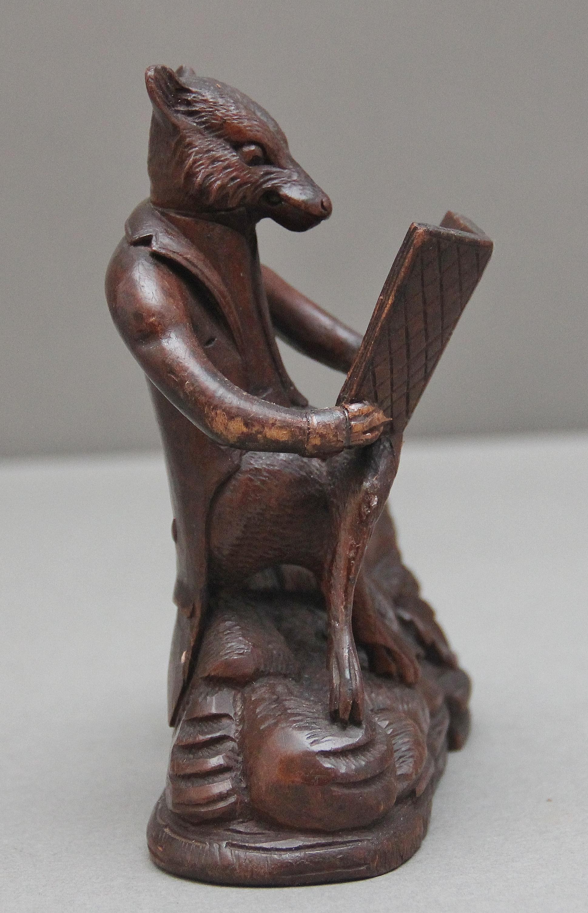 Forêt-Noire Renard sculpté en forêt noire du 19e siècle en vente