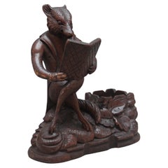 Antique 19th Century black forest carving of a fox