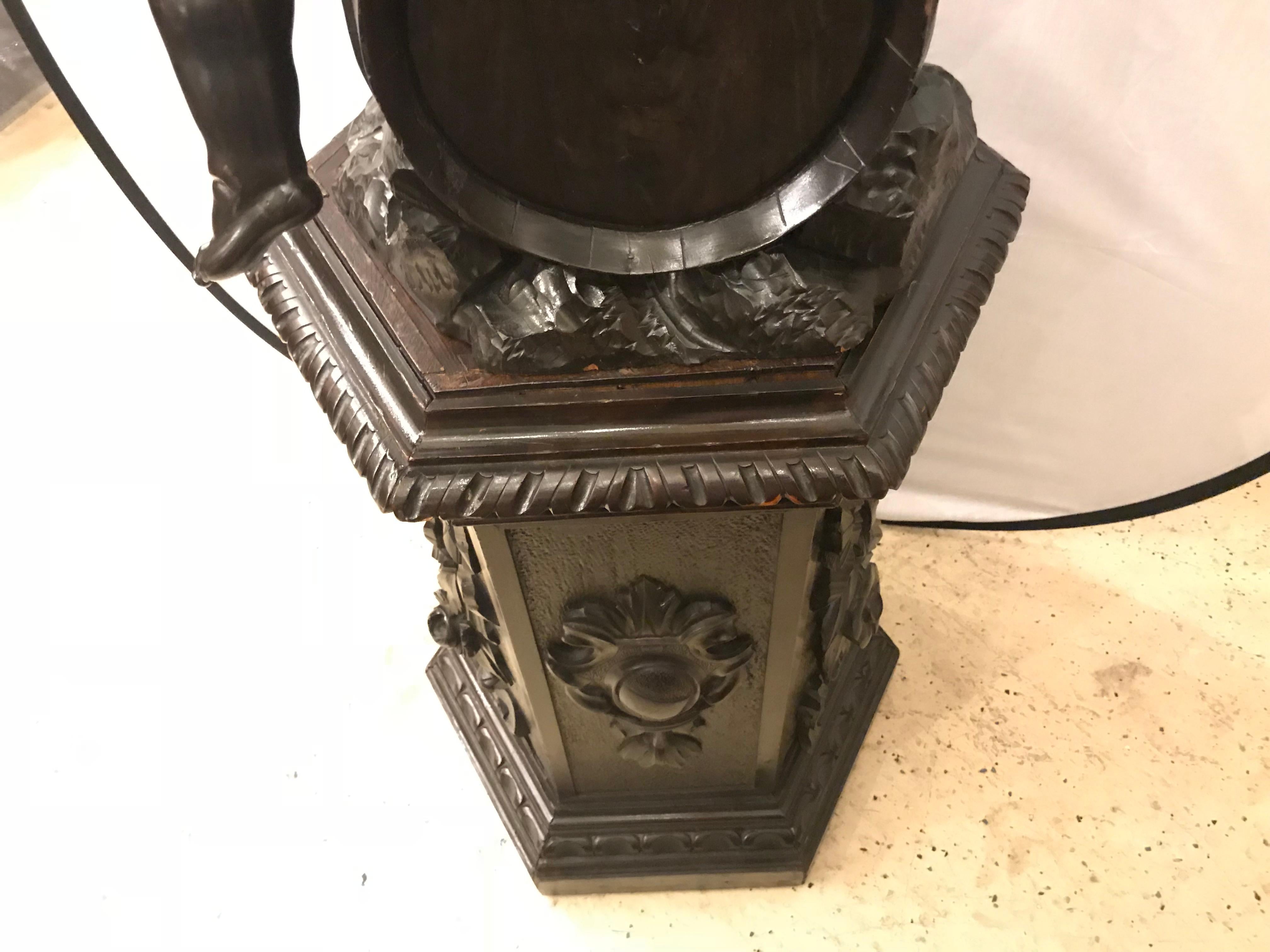 19th Century Black Forest Carving on Pedestal of Two Drunken Cherubs 5