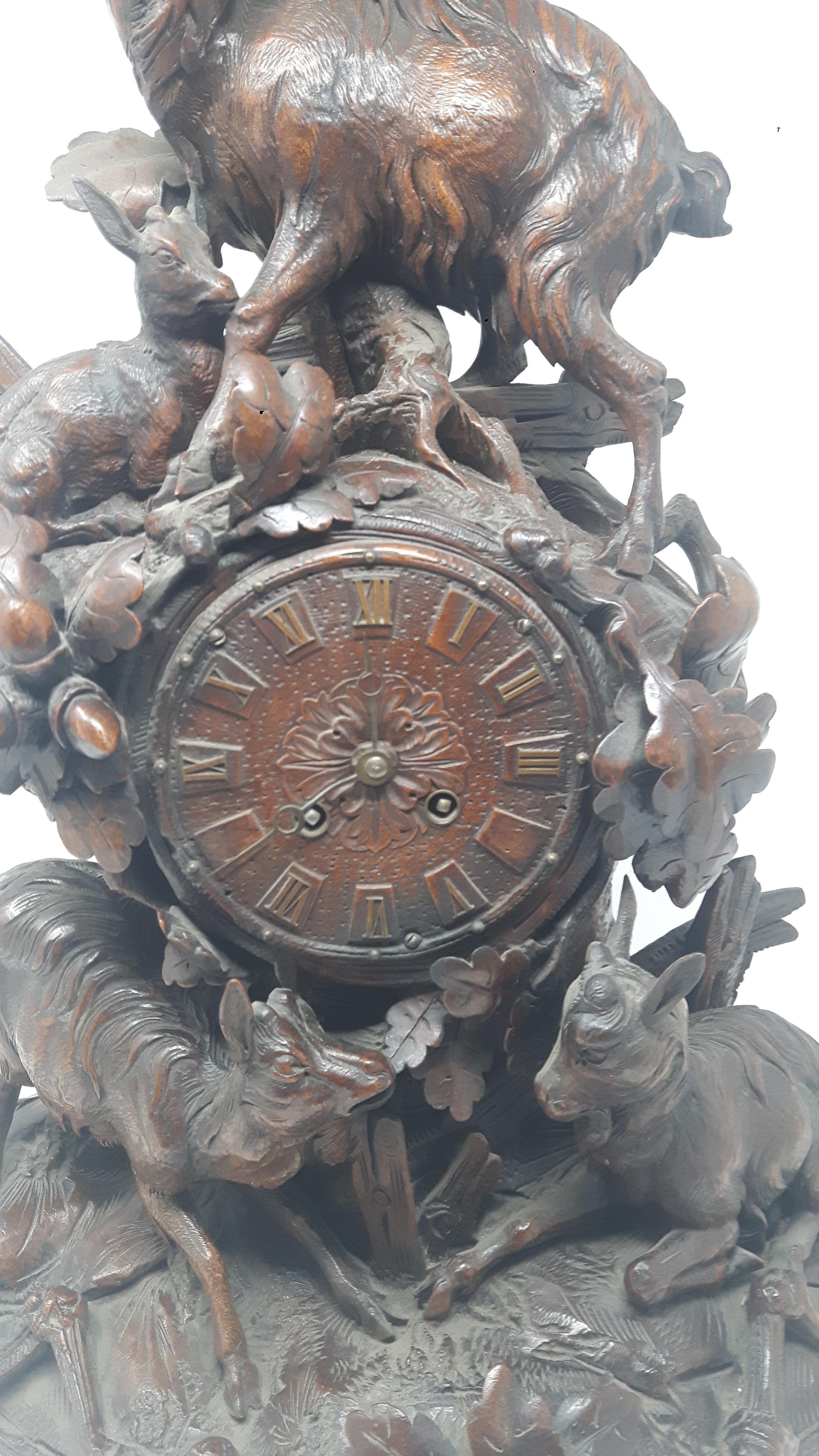 Walnut 19th Century Black Forest Clock For Sale