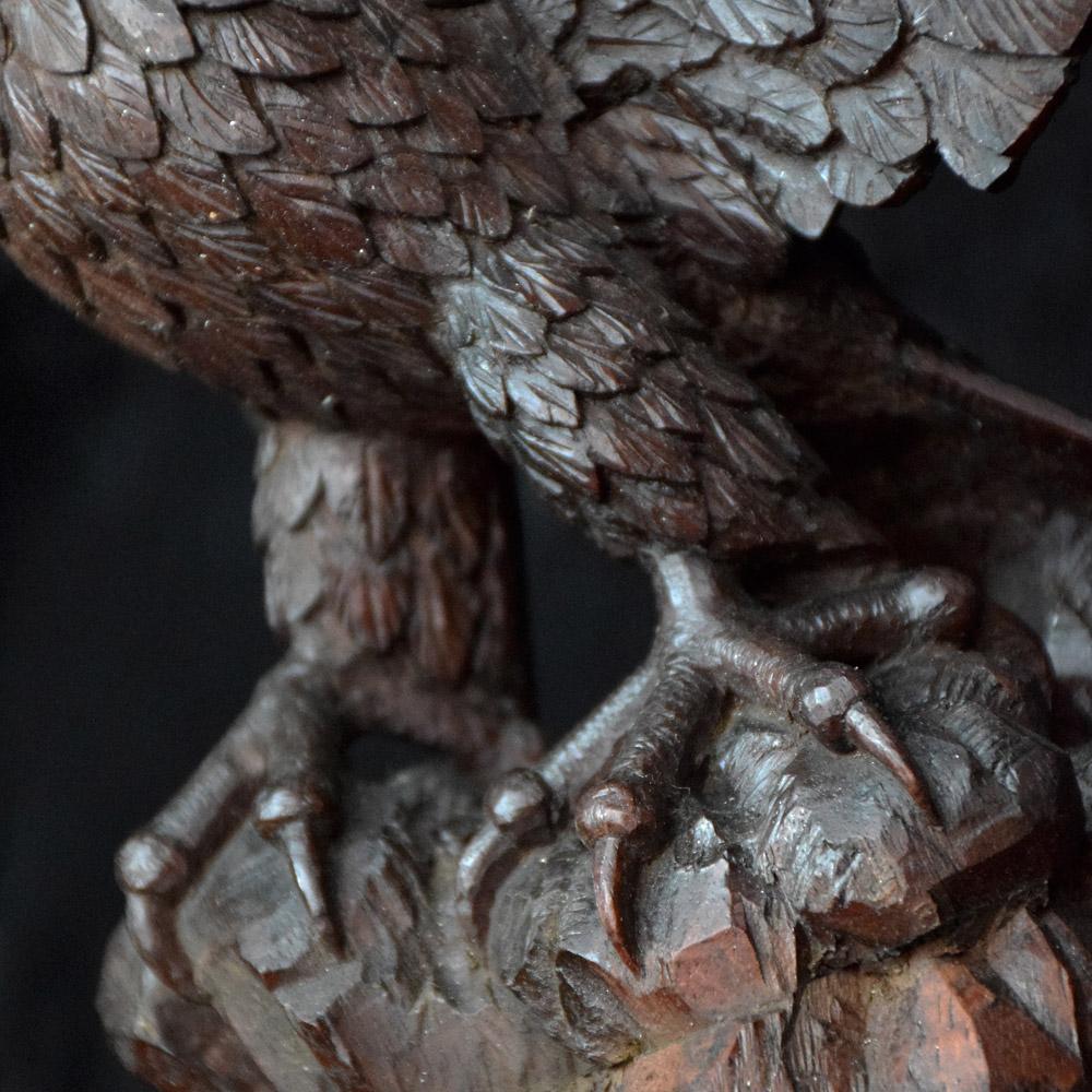 Hand-Carved 19th Century Black forest Eagle Carving