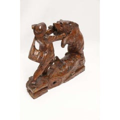 19th century Black Forest figure group "Bear Attacking Man" circa 1890