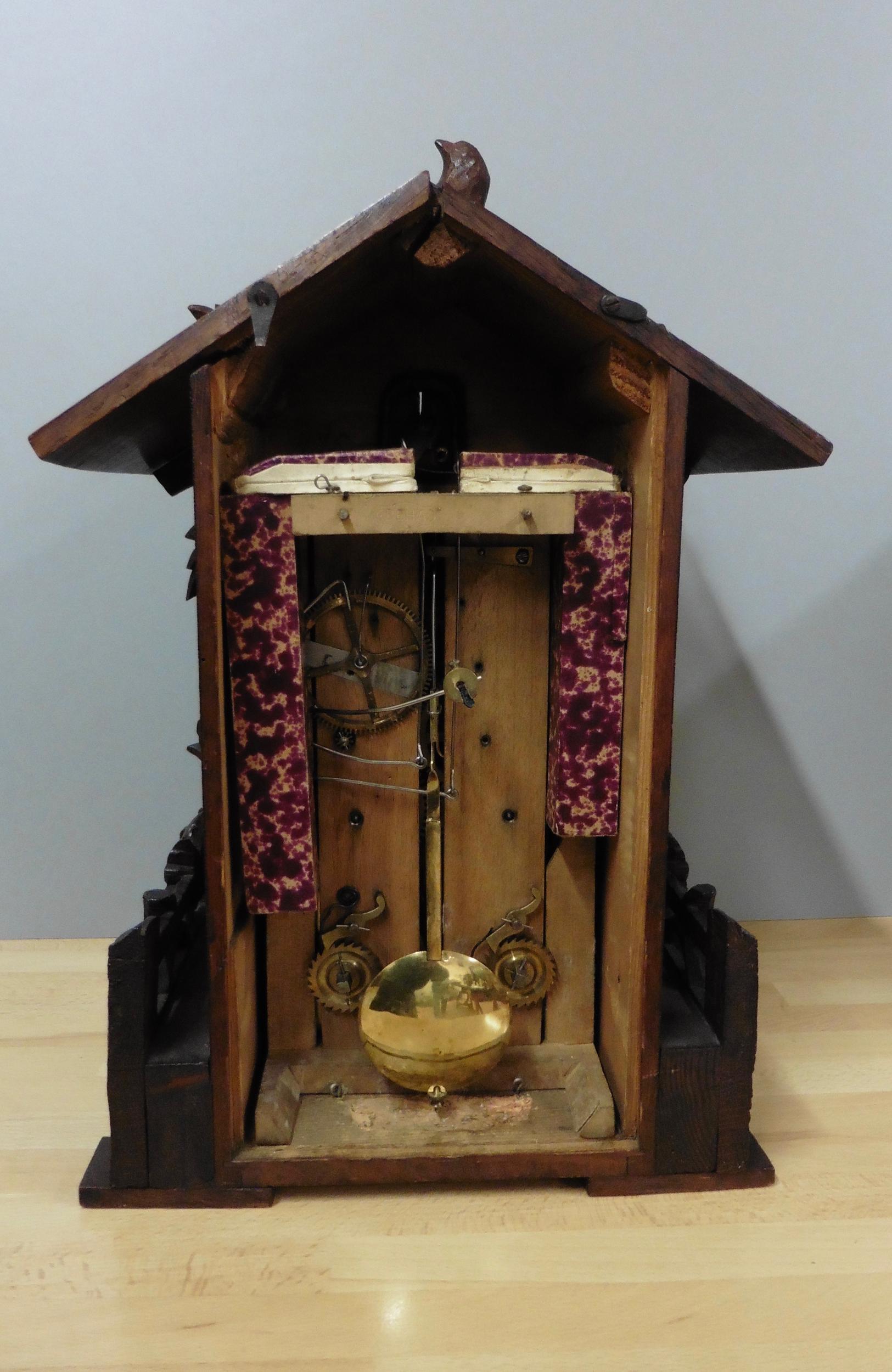 19th Century Black Forest Fusee Cuckoo Mantel Clock by Beha In Good Condition In Norwich, GB
