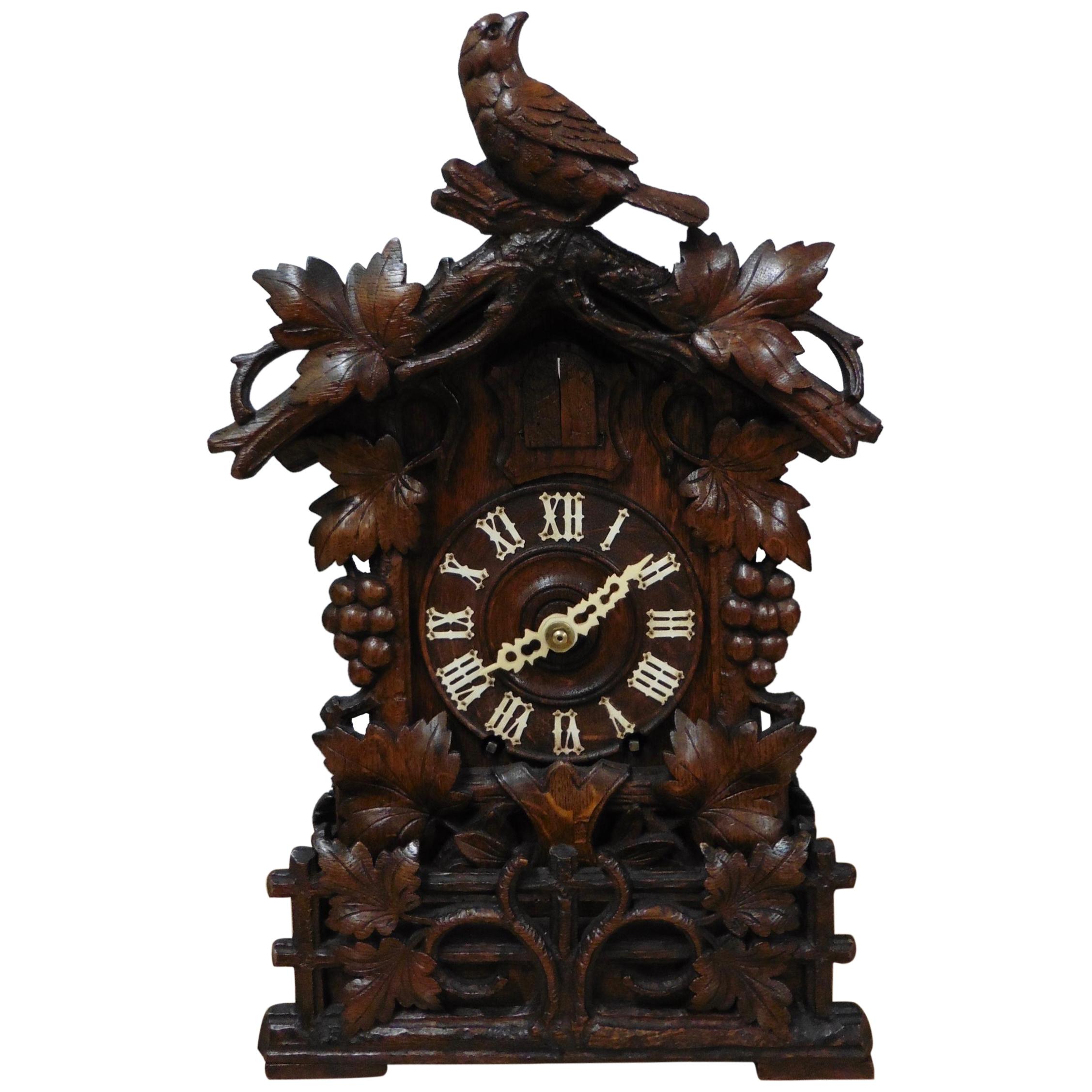 19th Century Black Forest Fusee Cuckoo Mantel Clock by Beha