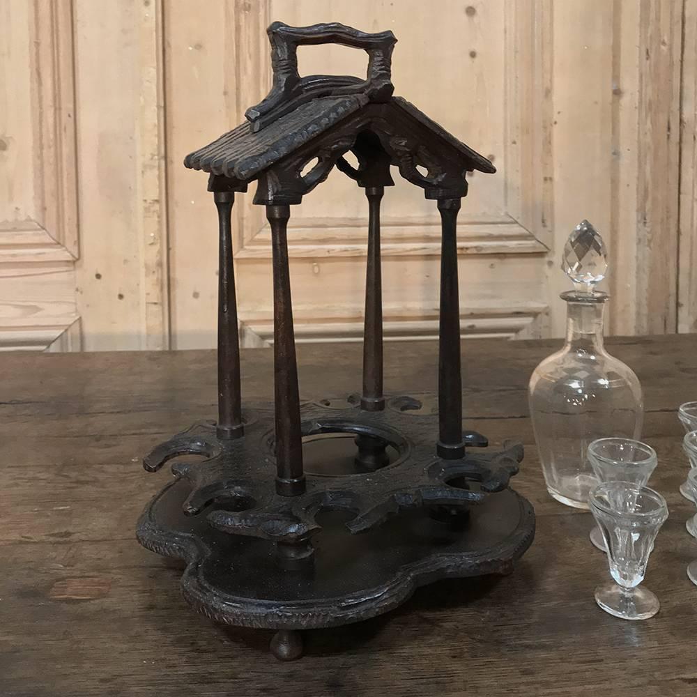 19th Century Black Forest Hand-Carved French Liqueur Stand For Sale 3