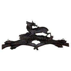 Antique 19th Century Black Forest hand carved Hat Rack