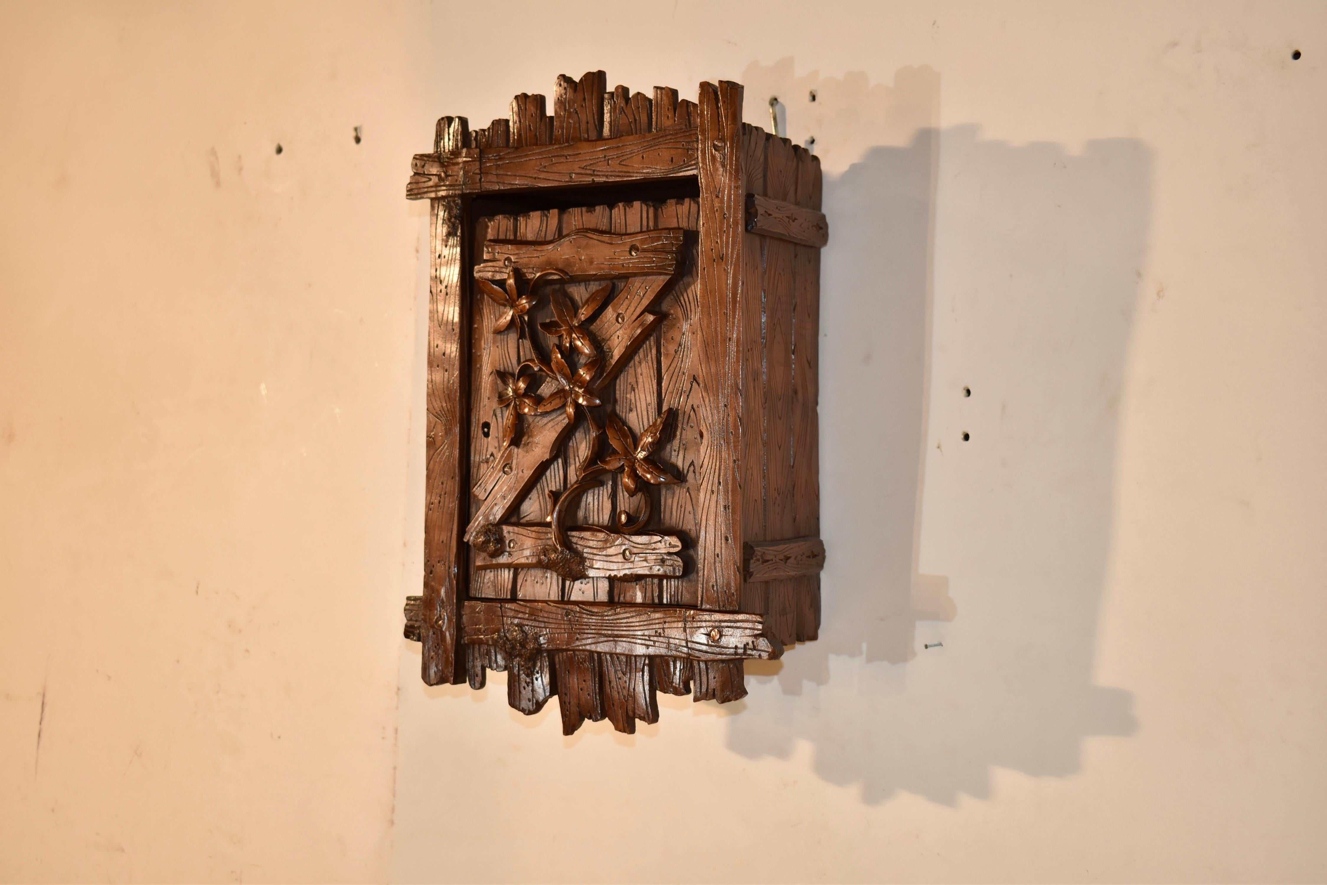 Swiss 19th Century Black Forest Hanging Wall Box For Sale