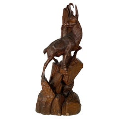 19th Century Black Forest Ibex Sculpture