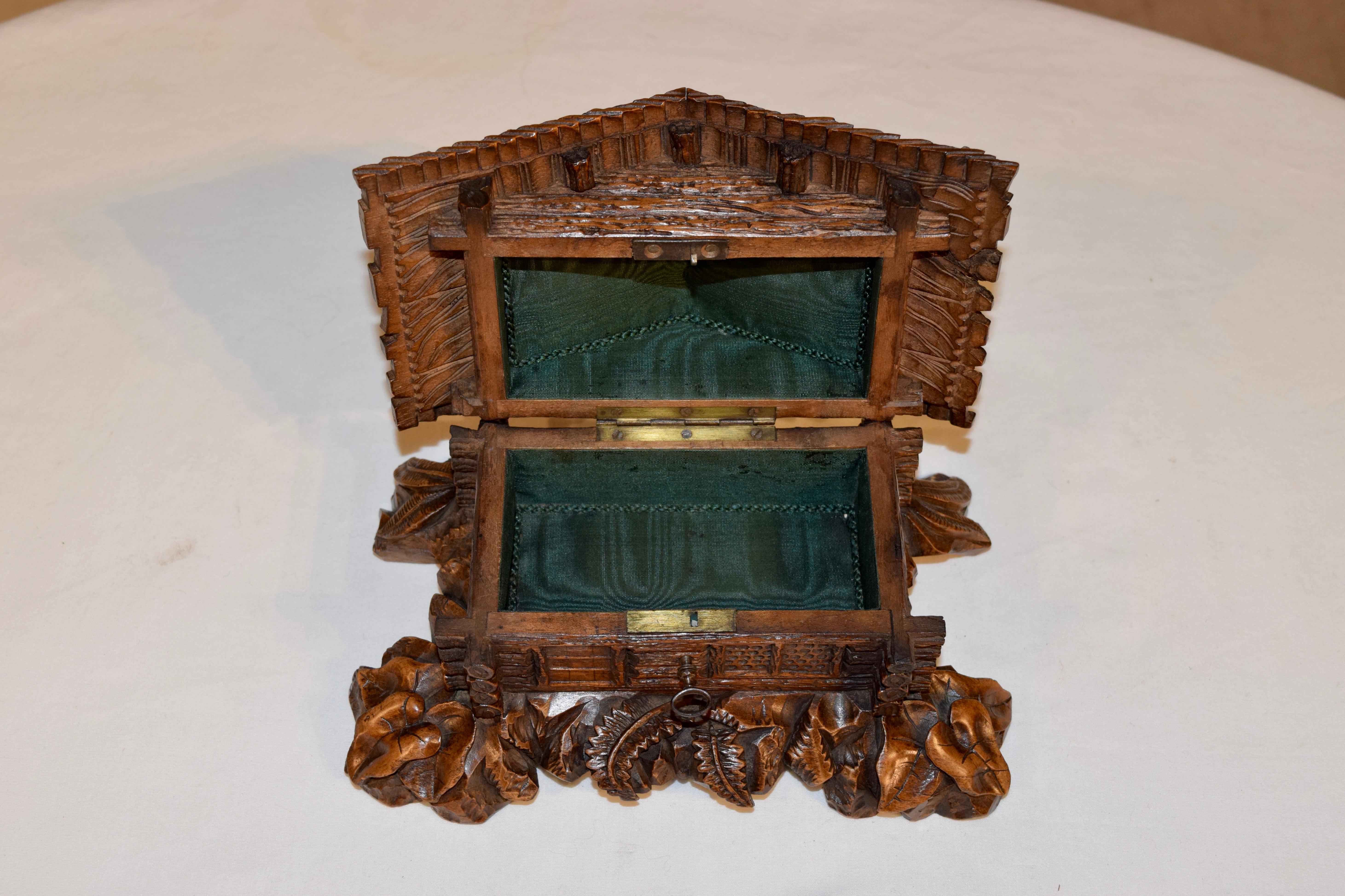 Fruitwood 19th Century Black Forest Jewelry Box