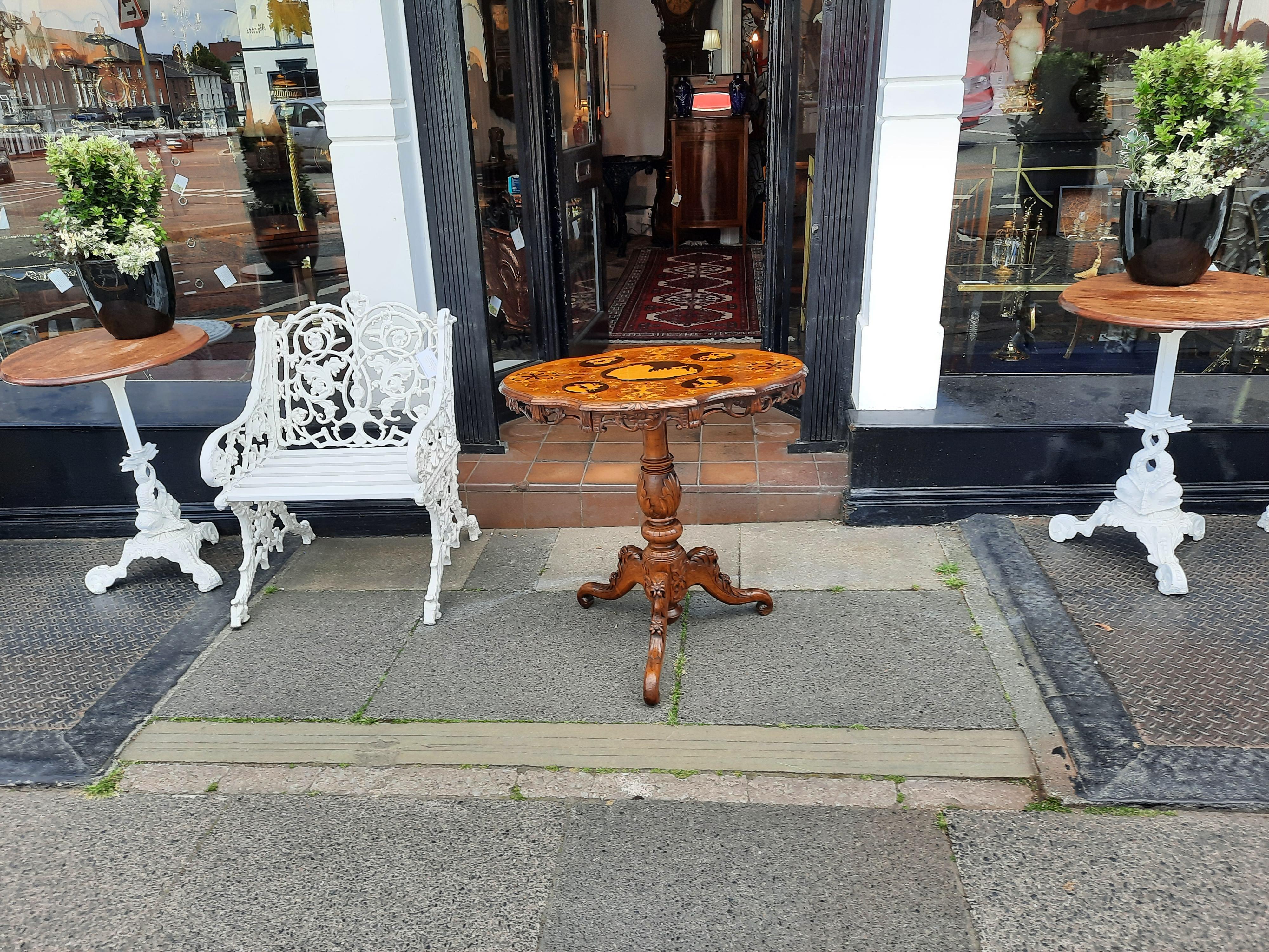 19th Century Black Forest Linden and Marquetry Inlaid Occasional Table In Good Condition For Sale In Altrincham, GB