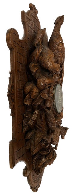 19th Century Black Forest Pheasants and Fox Wall Clock