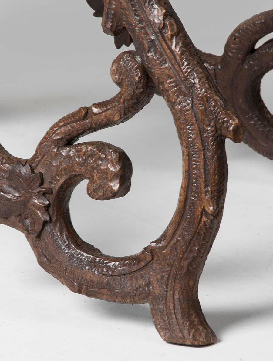 19th Century Black Forest Plant Stand, Jardinière Carved Chestnut Wood 1