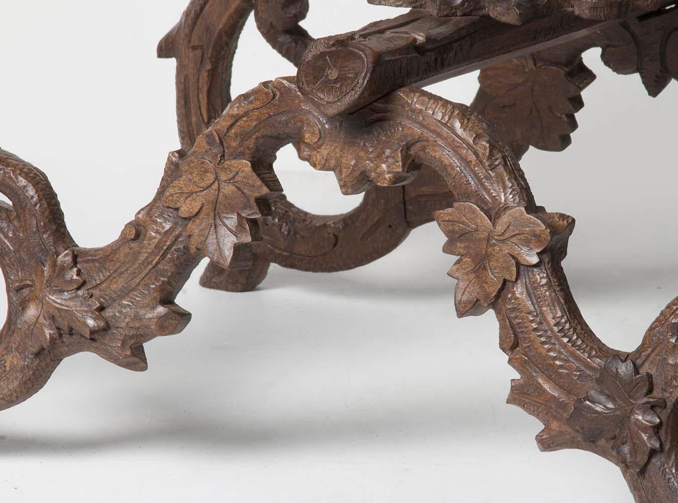 19th Century Black Forest Plant Stand, Jardinière Carved Chestnut Wood 2