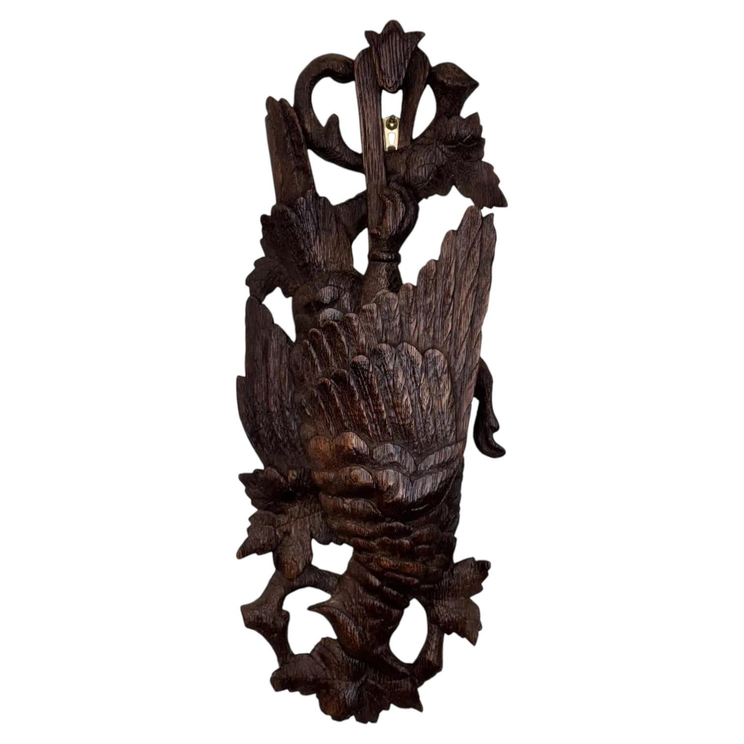 19th Century Black Forest Plaque Bird Motif