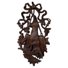 19th Century Black Forest Plaque Rabbit Motif