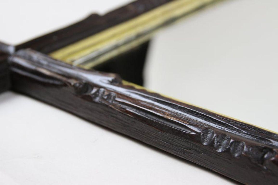 Miroir rustique Black Forest du 19e siècle, barreaux dorés - sculpté à la main, AT vers 1880 en vente 11