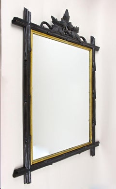 19th Century Black Forest Rustic Mirror, Handcarved, Germany ca. 1870