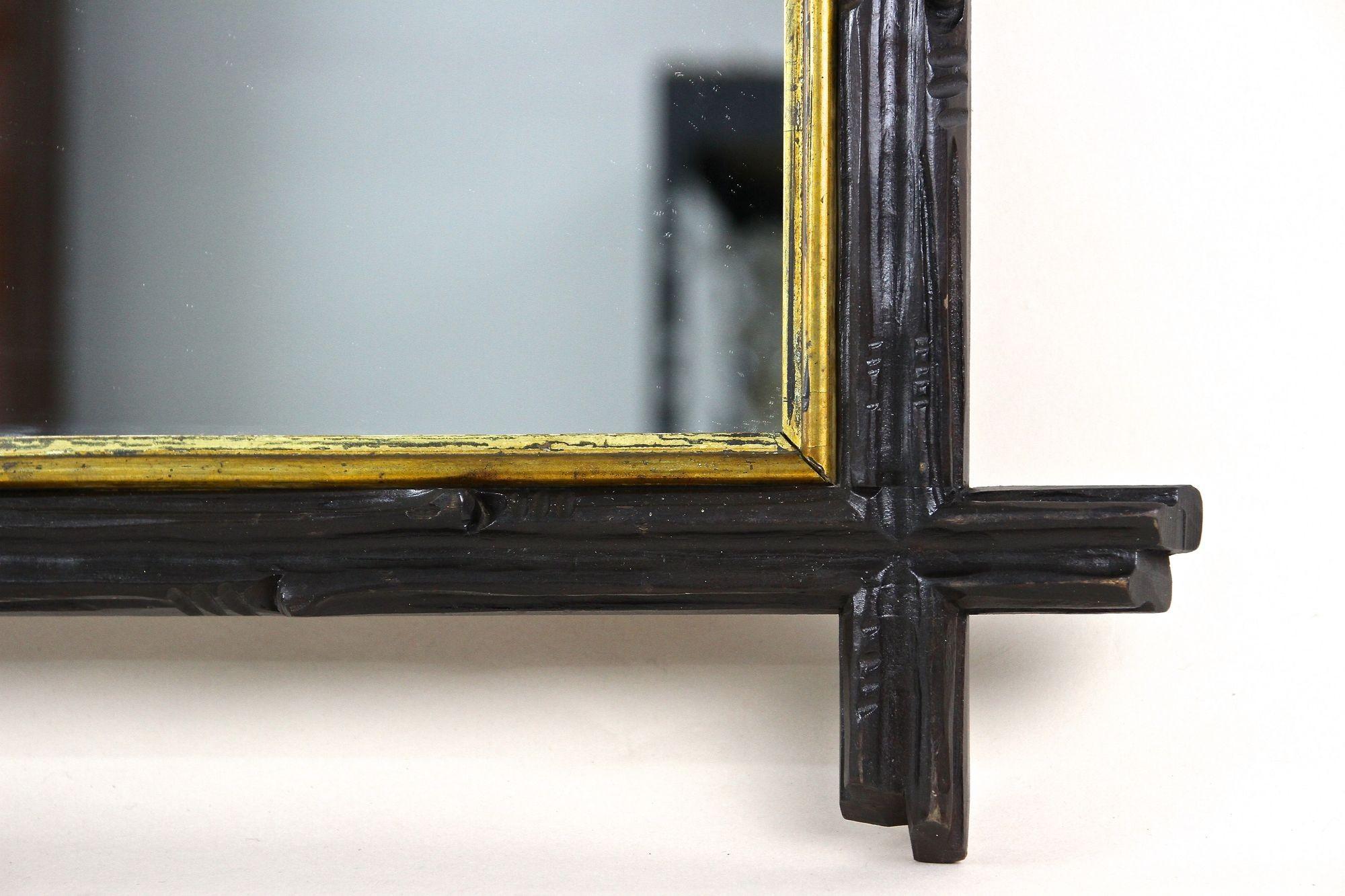 Specchio rustico Black Forest del XIX secolo, intagliato a mano, Germania, 1870 ca. in vendita 2