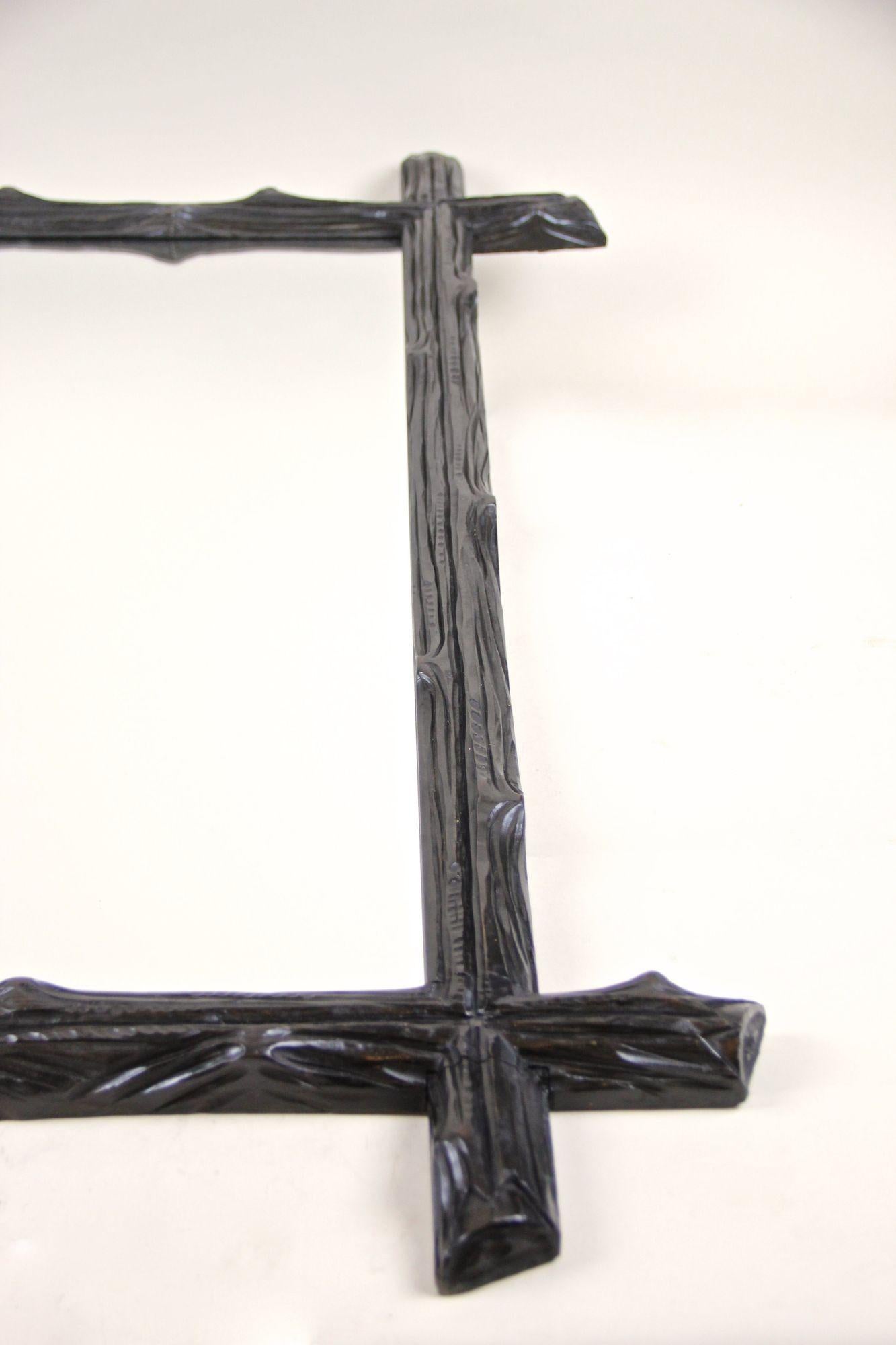 19th Century Black Forest Rustic Wall Mirror, Basswood, Austria, circa 1880 For Sale 5