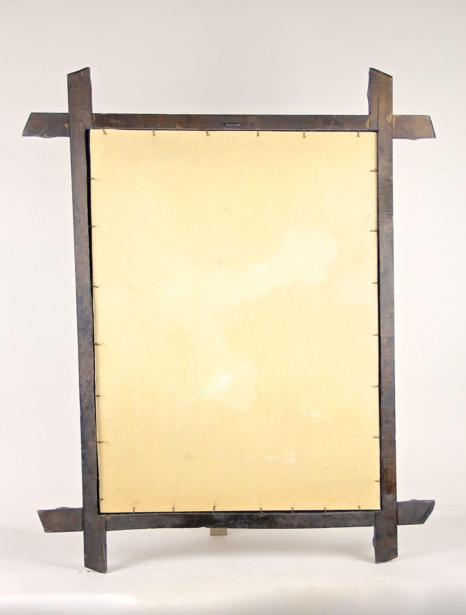 19th Century Black Forest Rustic Wall Mirror, Basswood, Austria, circa 1880 For Sale 9