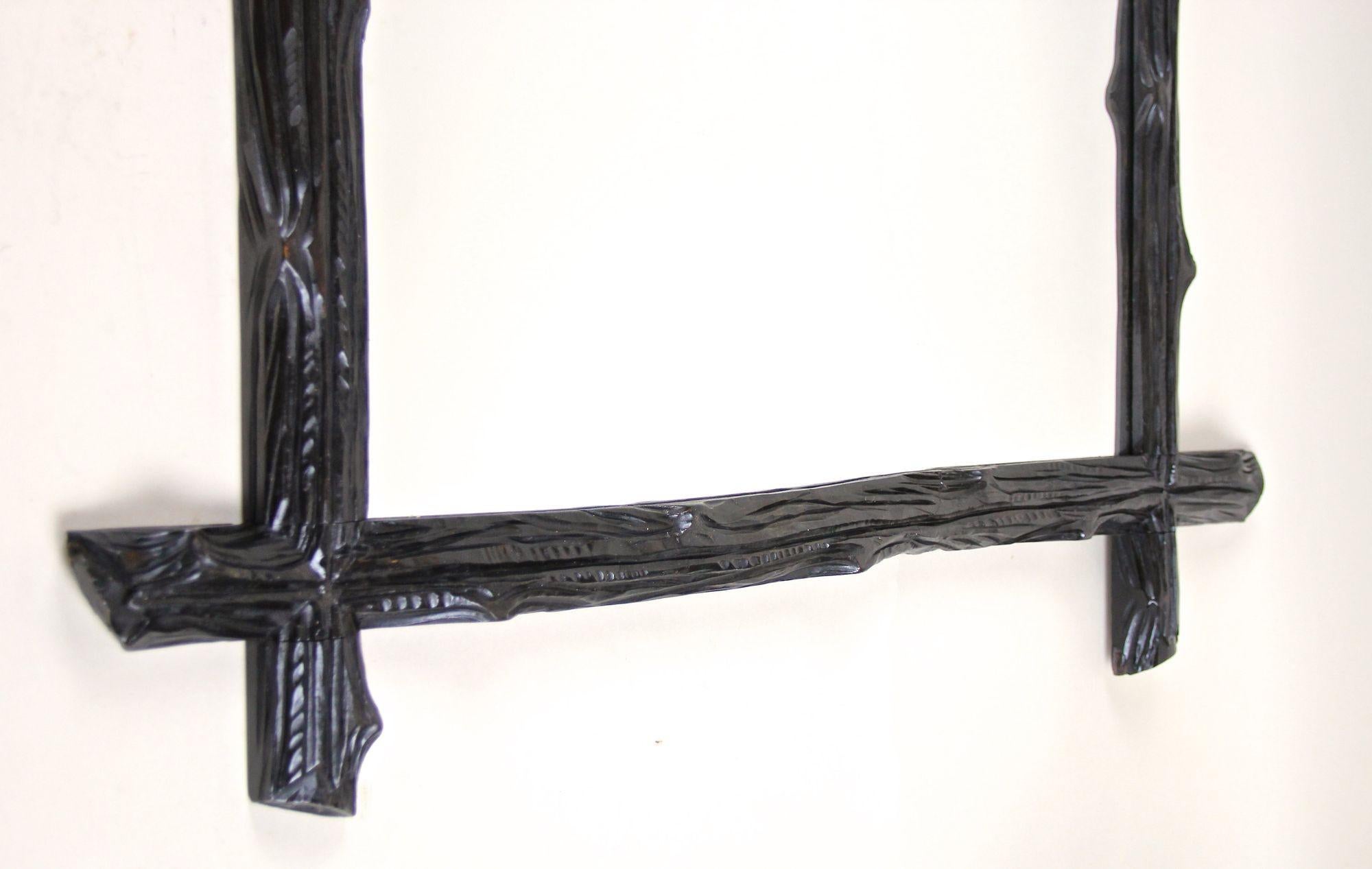 19th Century Black Forest Rustic Wall Mirror, Basswood, Austria, circa 1880 For Sale 1