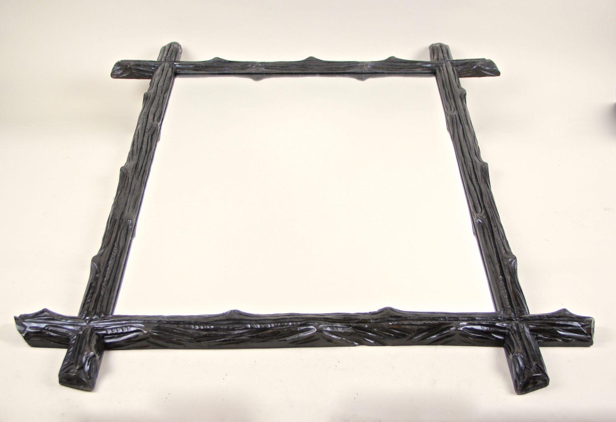 19th Century Black Forest Rustic Wall Mirror, Basswood, Austria, circa 1880 For Sale 3