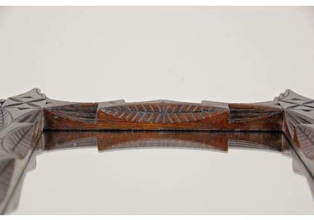 19th Century Black Forest Rustic Wall Mirror, Hand Carved, Austria circa 1890 For Sale 9