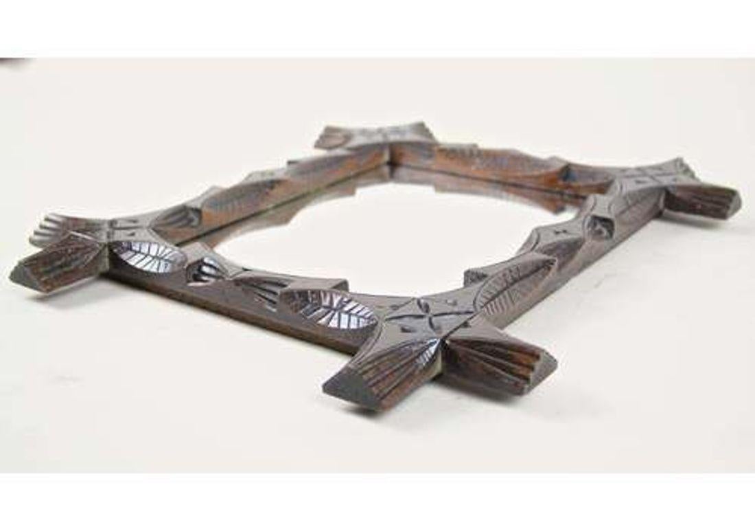 19th Century Black Forest Rustic Wall Mirror, Hand Carved, Austria circa 1890 For Sale 10