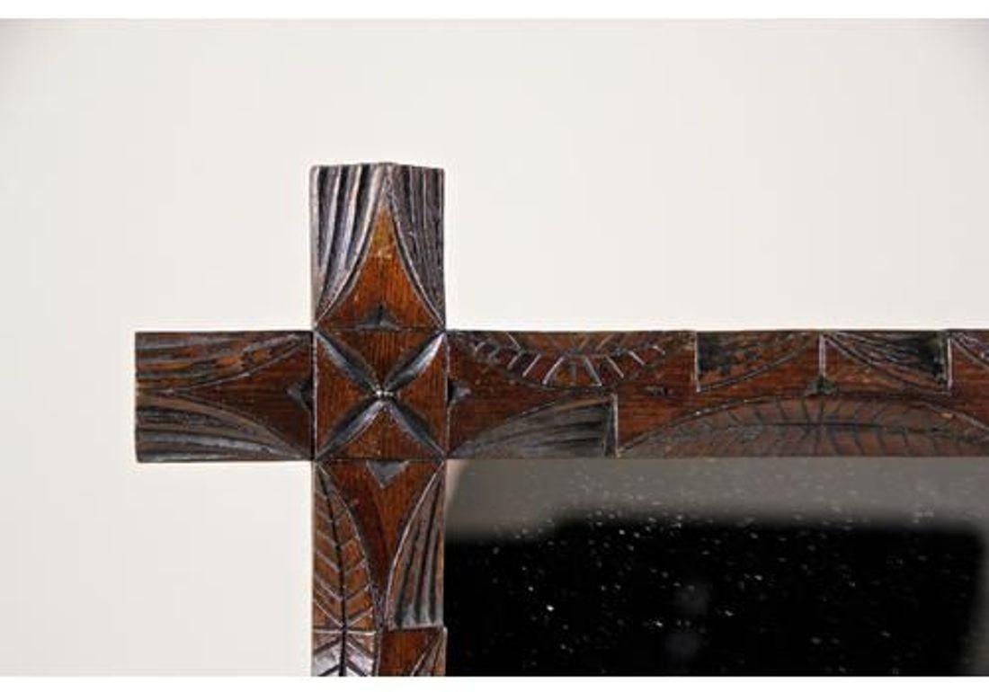 Austrian 19th Century Black Forest Rustic Wall Mirror, Hand Carved, Austria circa 1890 For Sale