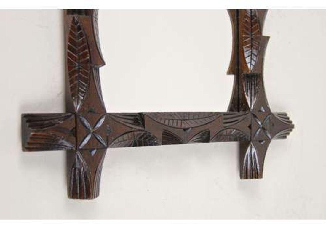 19th Century Black Forest Rustic Wall Mirror, Hand Carved, Austria circa 1890 For Sale 2
