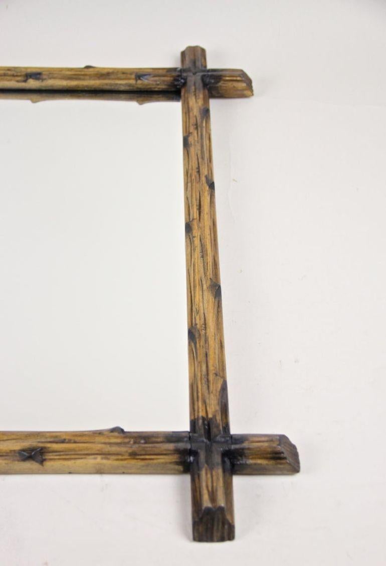 19th Century Black Forest Rustic Wall Mirror Light Brown, Austria, circa 1890 For Sale 5