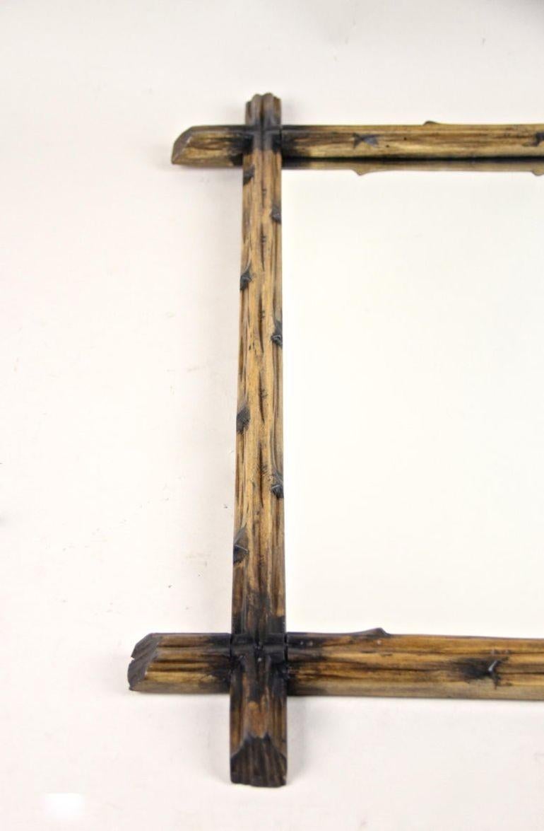 19th Century Black Forest Rustic Wall Mirror Light Brown, Austria, circa 1890 For Sale 6