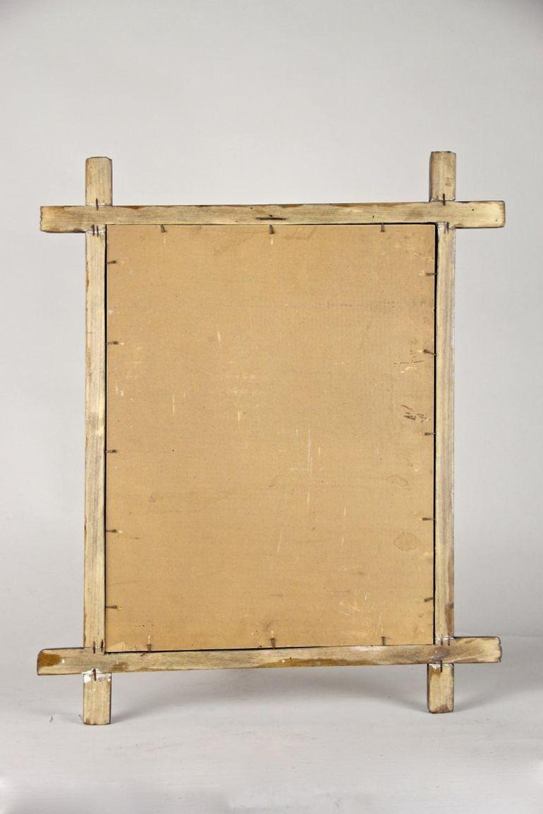 19th Century Black Forest Rustic Wall Mirror Light Brown, Austria, circa 1890 For Sale 10